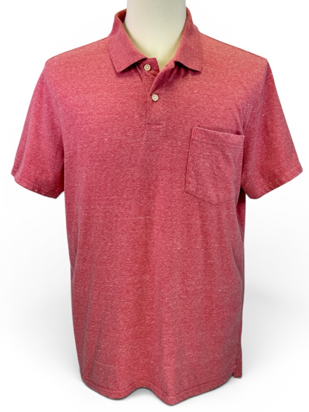 St. Johns Bay Performance Men’s Pink Polo Quick-Dri Short Sleeve‎ Shirt Size L